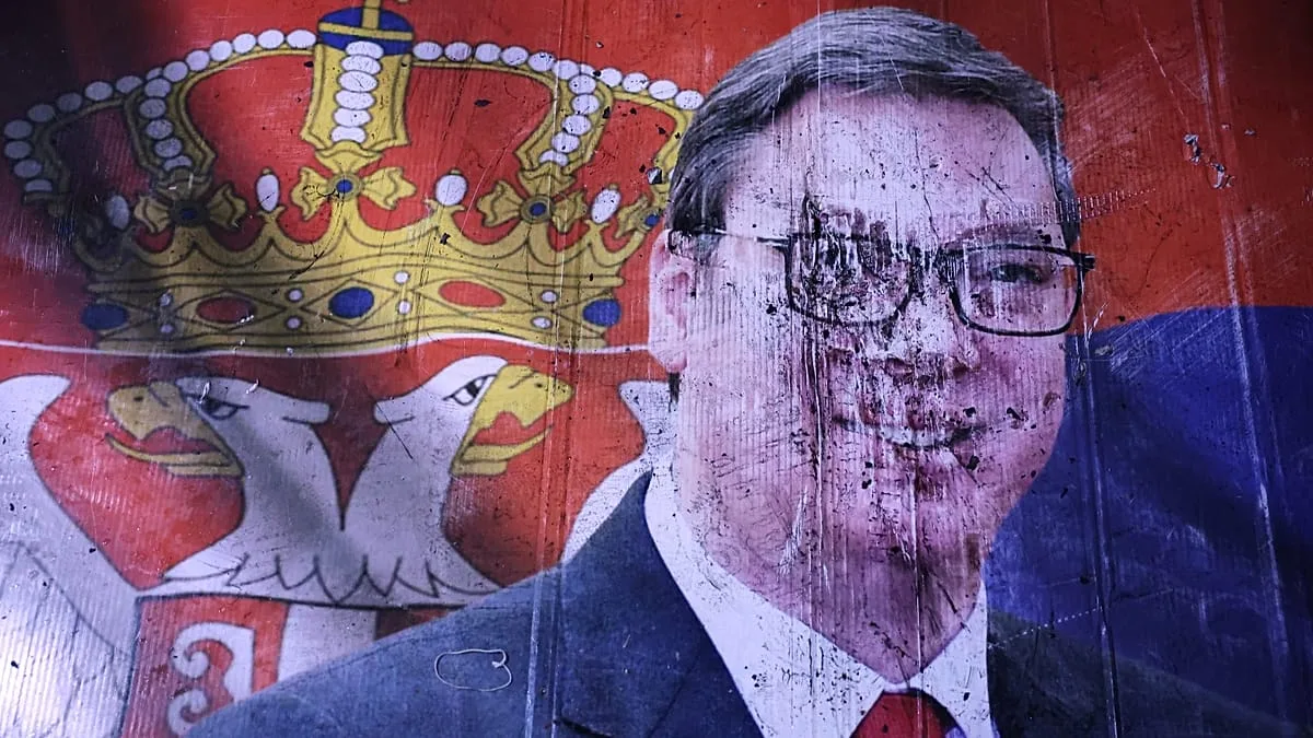 Image accompanying reporting about Serbia’s strongman toppled by student-backed movement