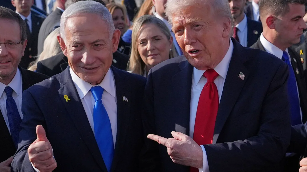 Image accompanying reporting about Trump endorses Netanyahu ahead of Israeli elections, calling him 'great warrior prime minister'