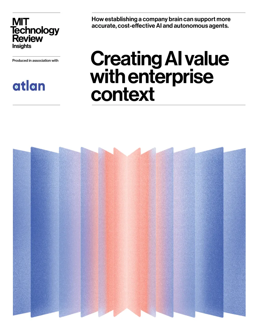 Image accompanying reporting about Creating AI value with enterprise context