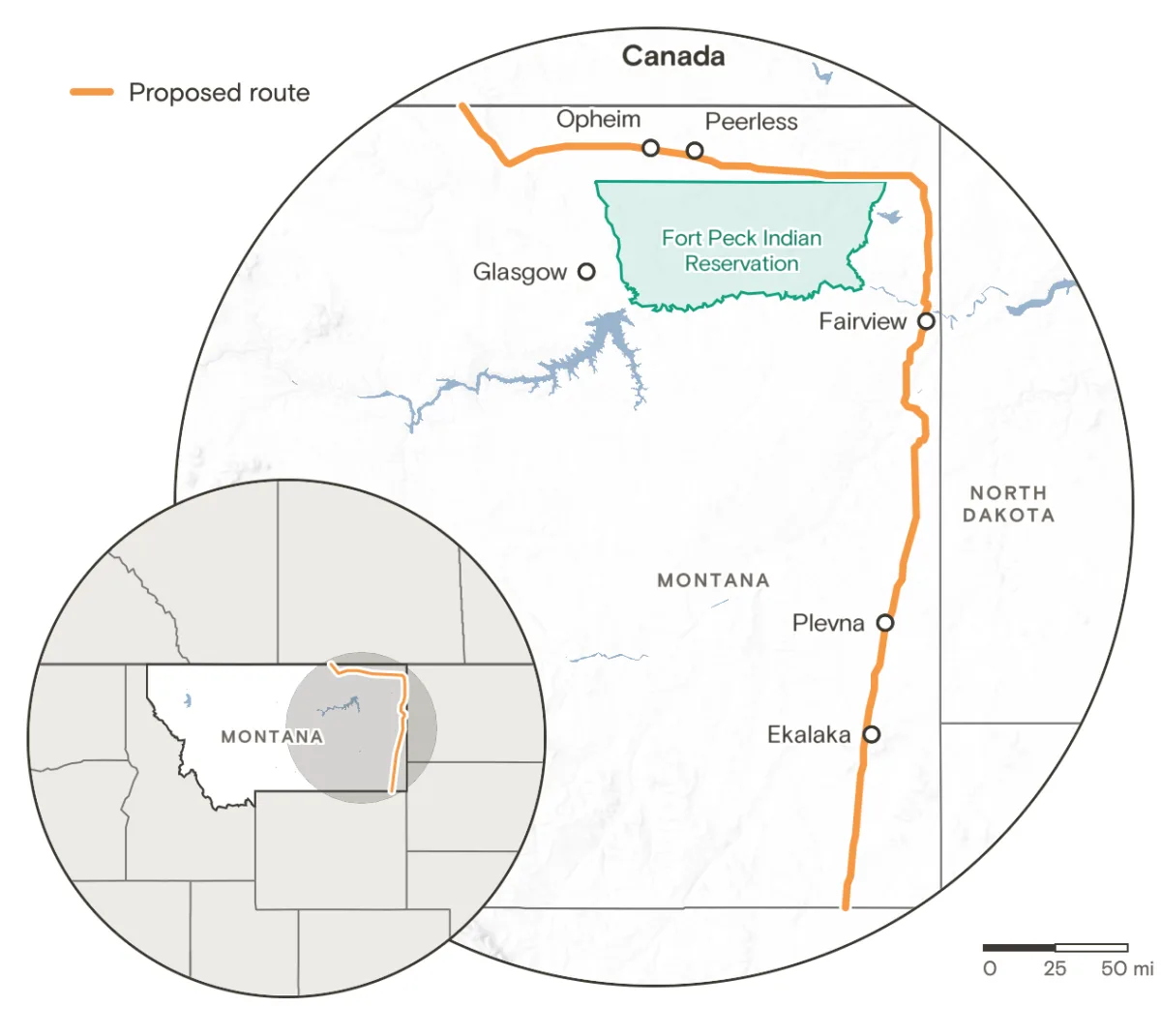 Image accompanying reporting about In eastern Montana, a new oil pipeline comes with perils and a potential payday