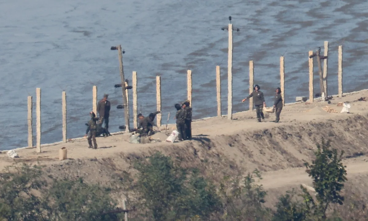 Image accompanying reporting about North Korea fires missiles as row over landmine blast intensifies