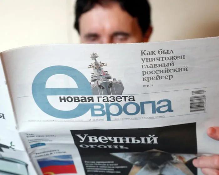 Image accompanying reporting about Russian society being ‘systematically crushed’ says Novaya Gazeta as newspaper announces closure