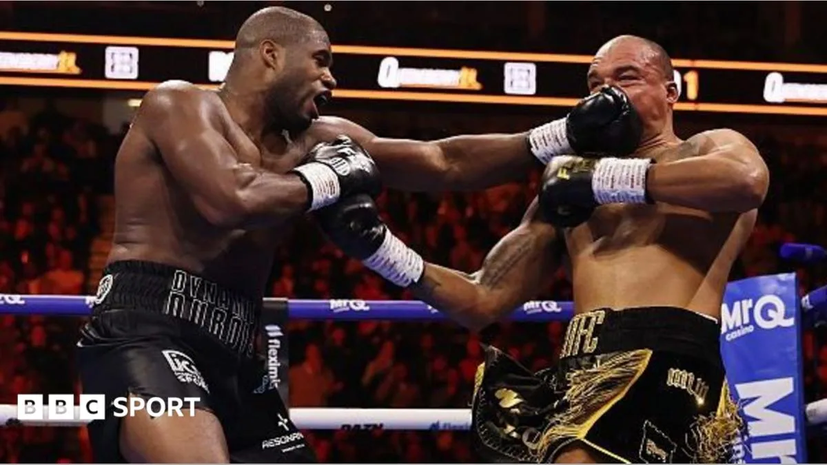 Image accompanying reporting about Dubois destroys Wardley in two rounds to retain WBO title